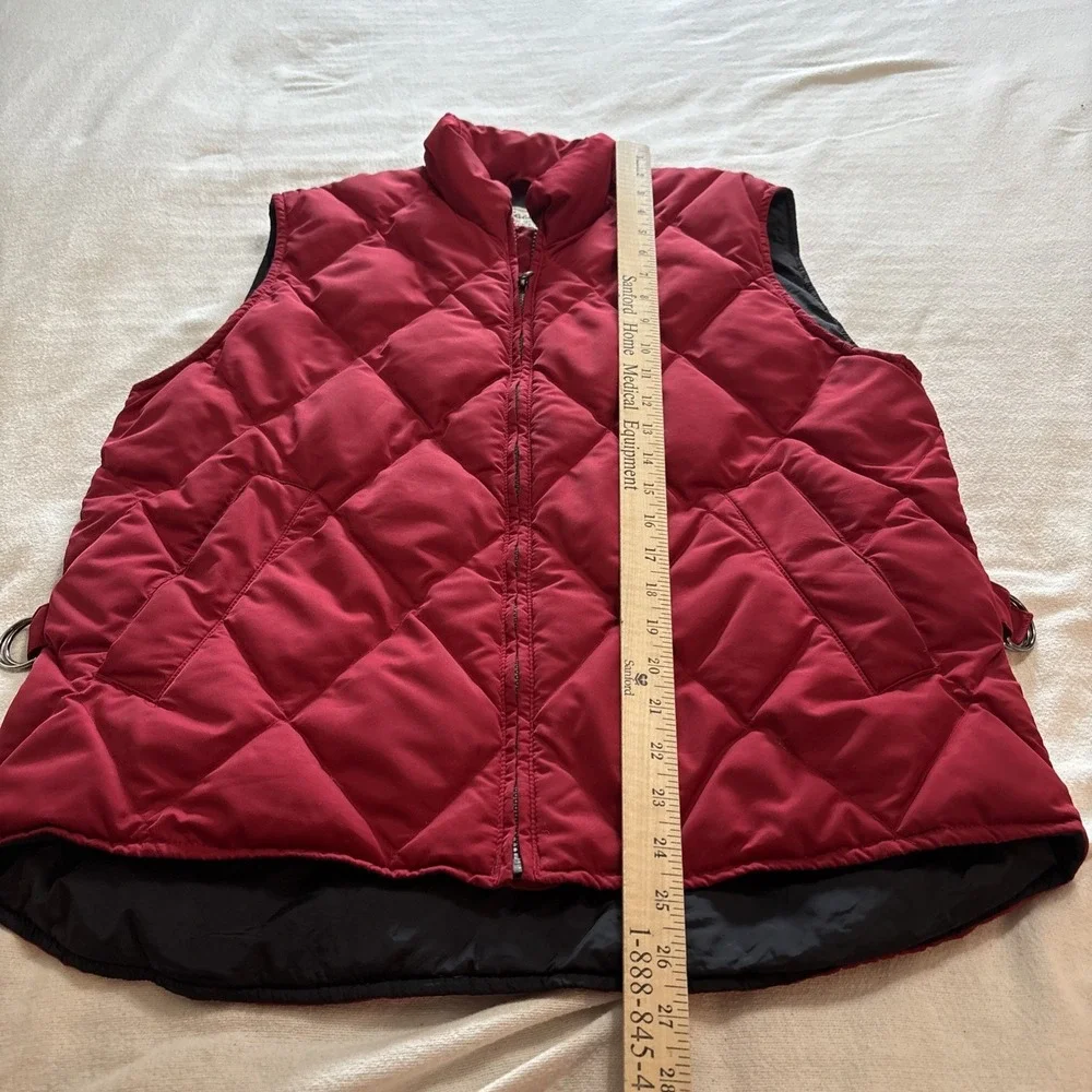 Vintage Eddie Bauer Vest‎ Women's Size S/P Red Puffer Goose Down Full Zip
